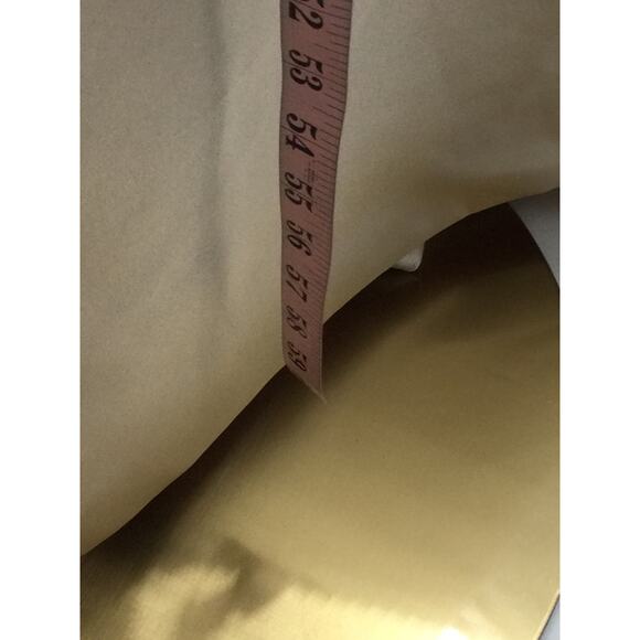 FORMAL SZ 12 L champagne satin beaded corset party gala maxi dress gown NEW b69 - Picture 4 of 8